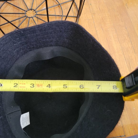 Vintage Wool Angora Bucket Hat, Black Fluffy Bucket Hat, Black Fluffy Brim Hat - Picture 9 of 10